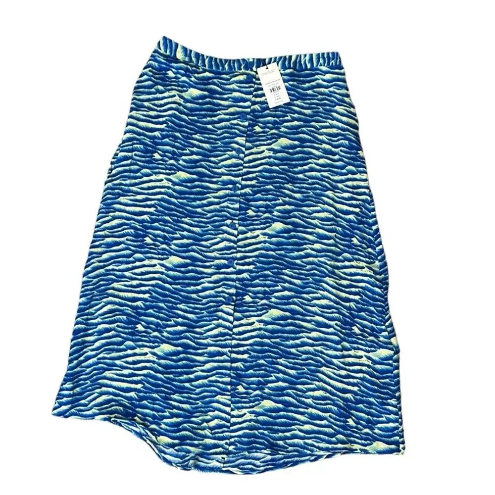 Whistles Sea foam Blue Button Front Midi Skirt, Women’s Size 10 NWT